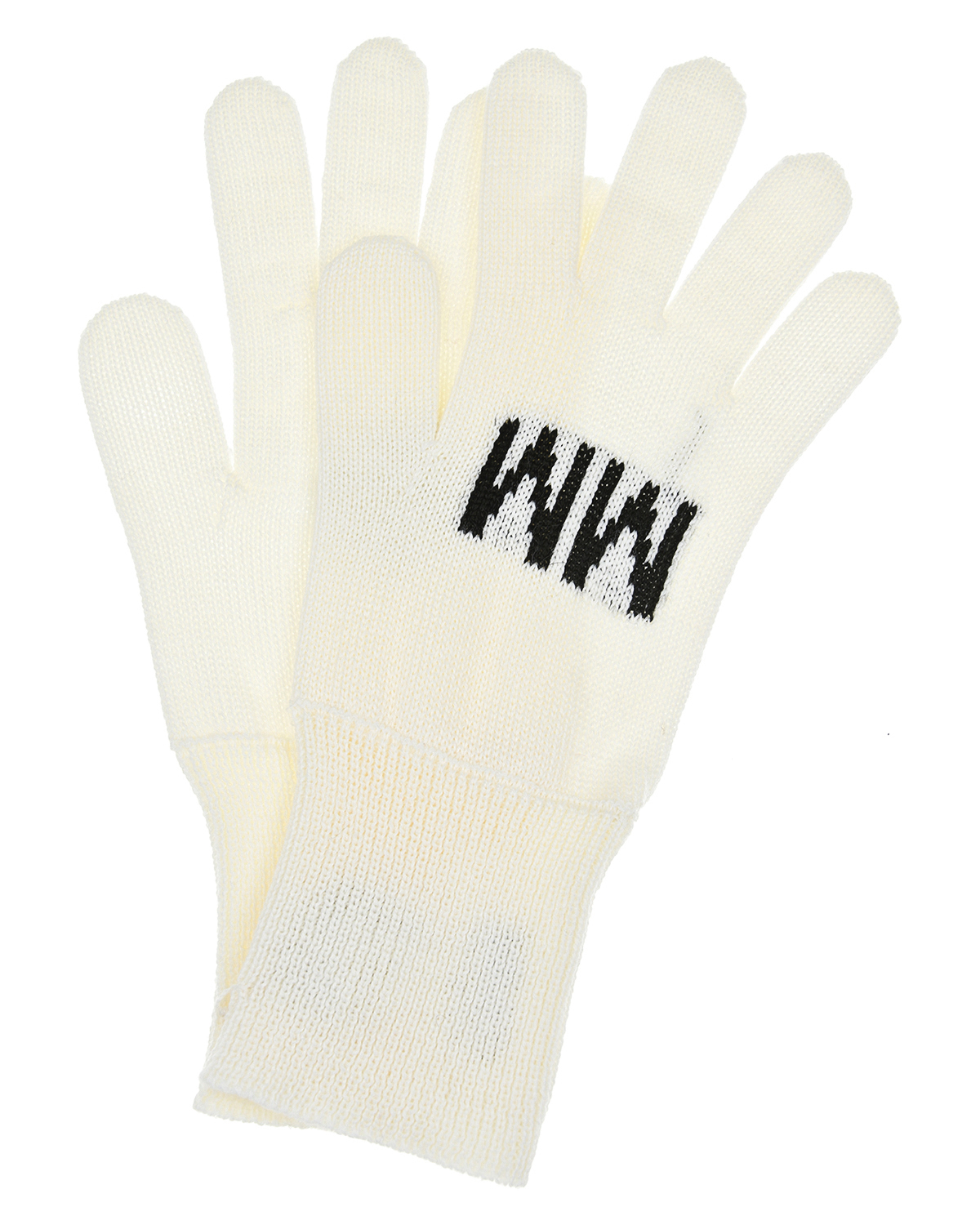 Белые перчатки с черным логотипом