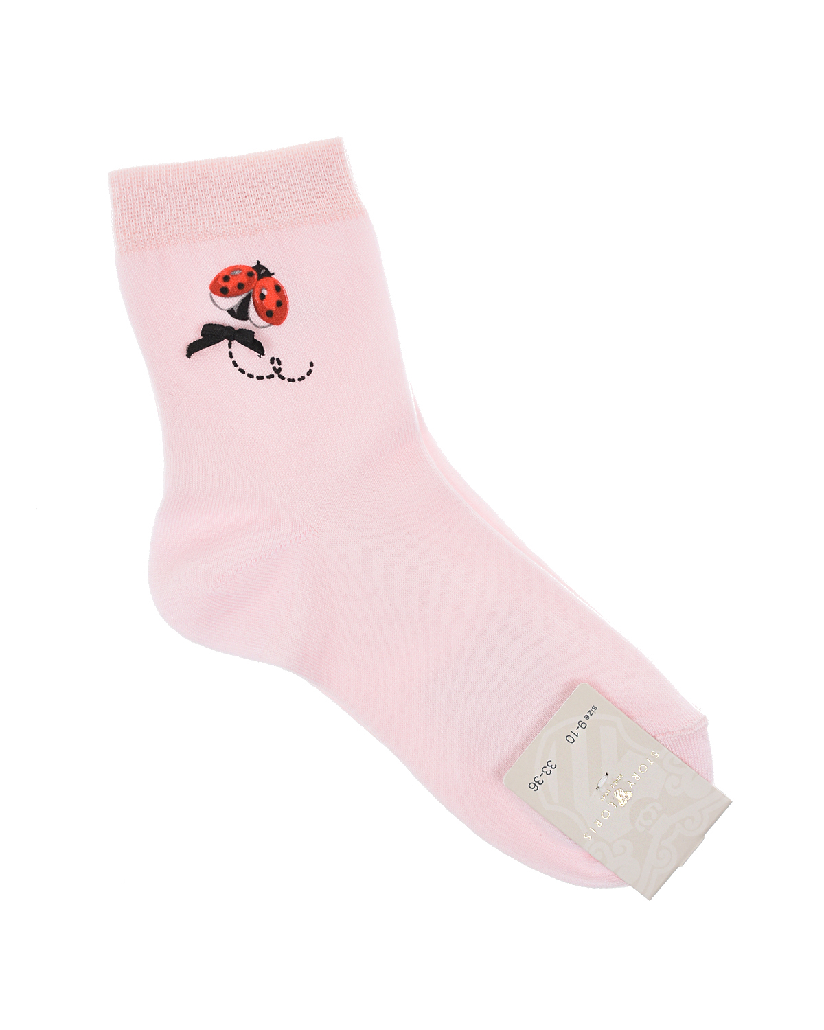 Розовые носки с принтом "Божья коровка"