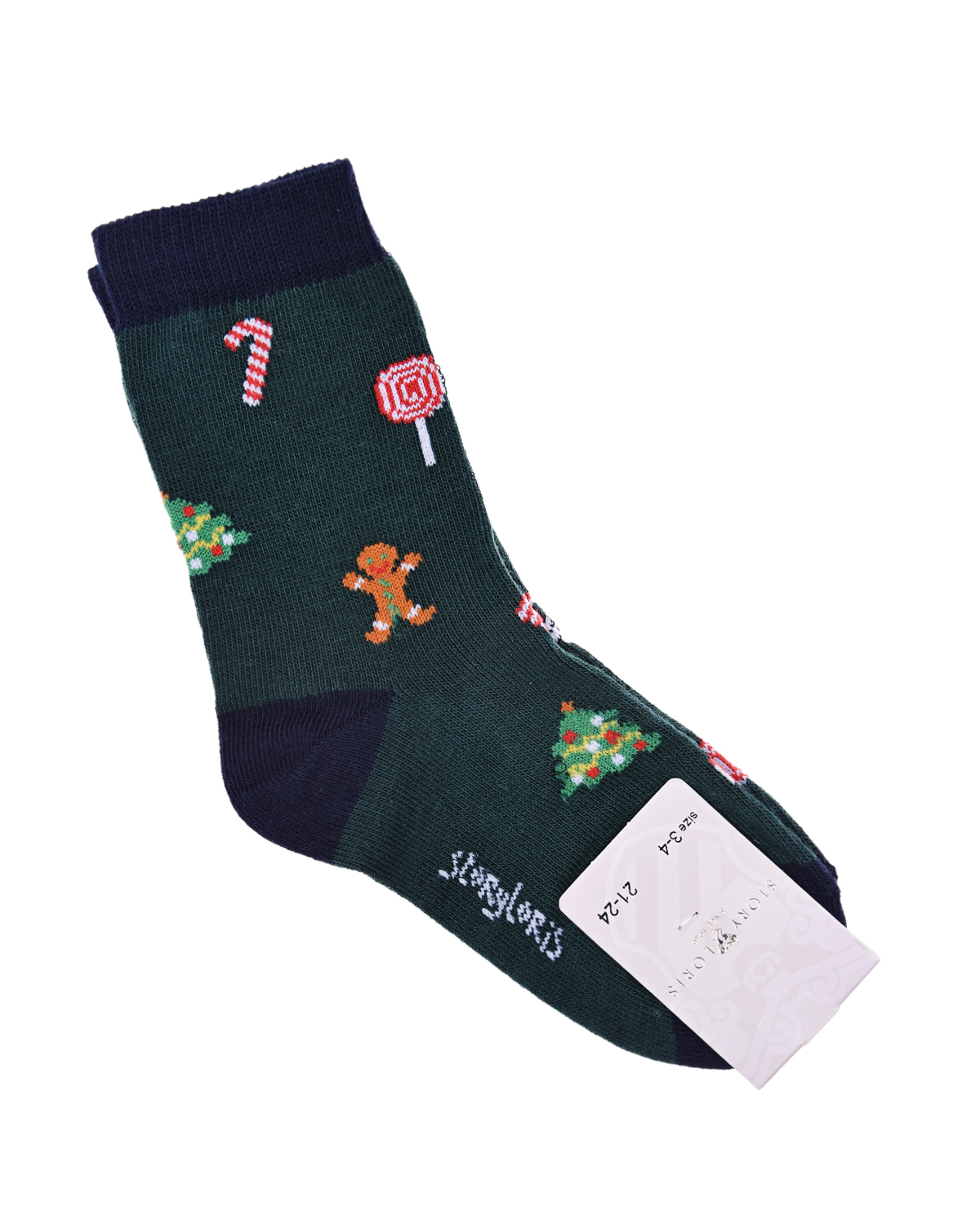 Зеленые новогодние носки