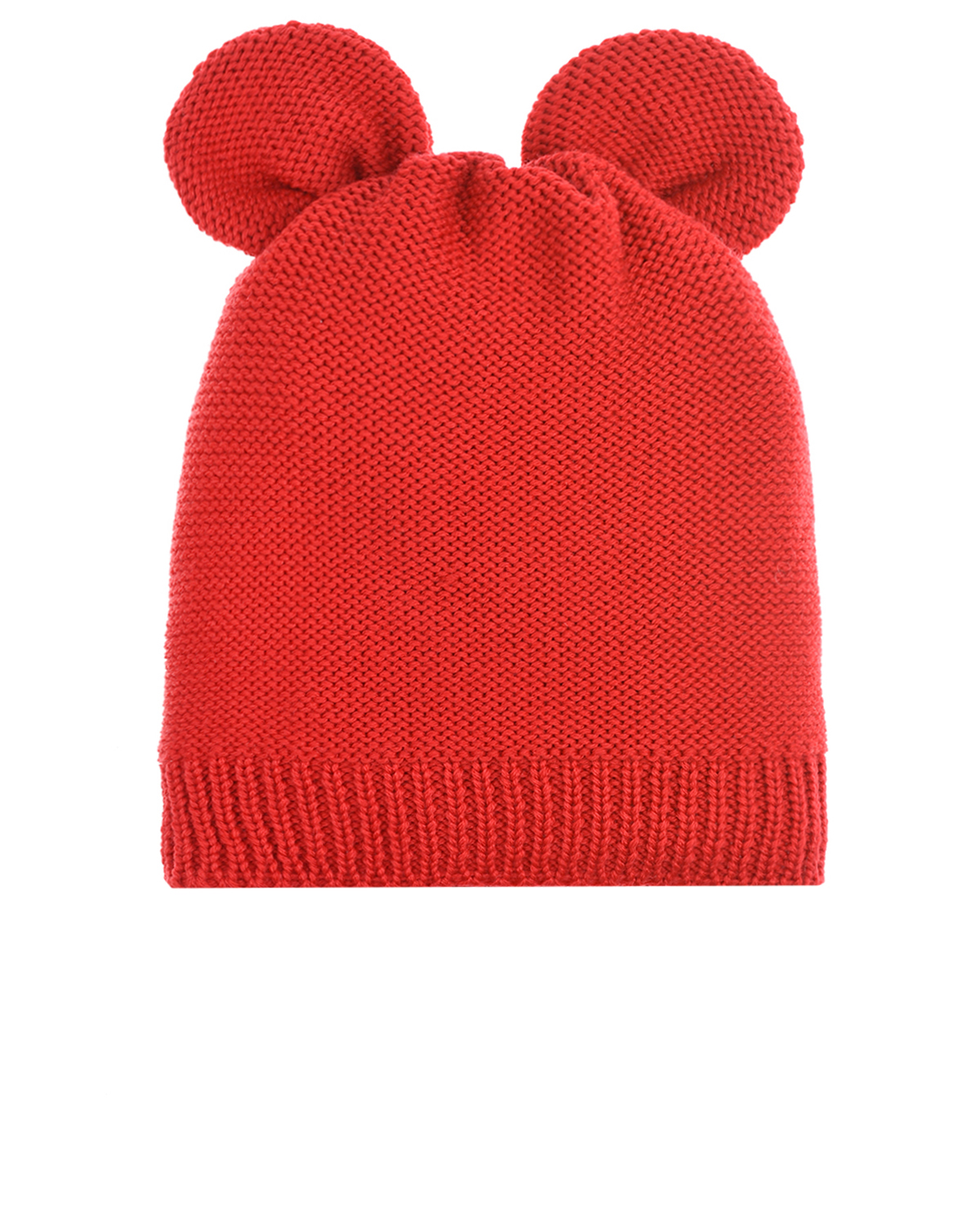 Красная шапка из шерсти с "ушками"