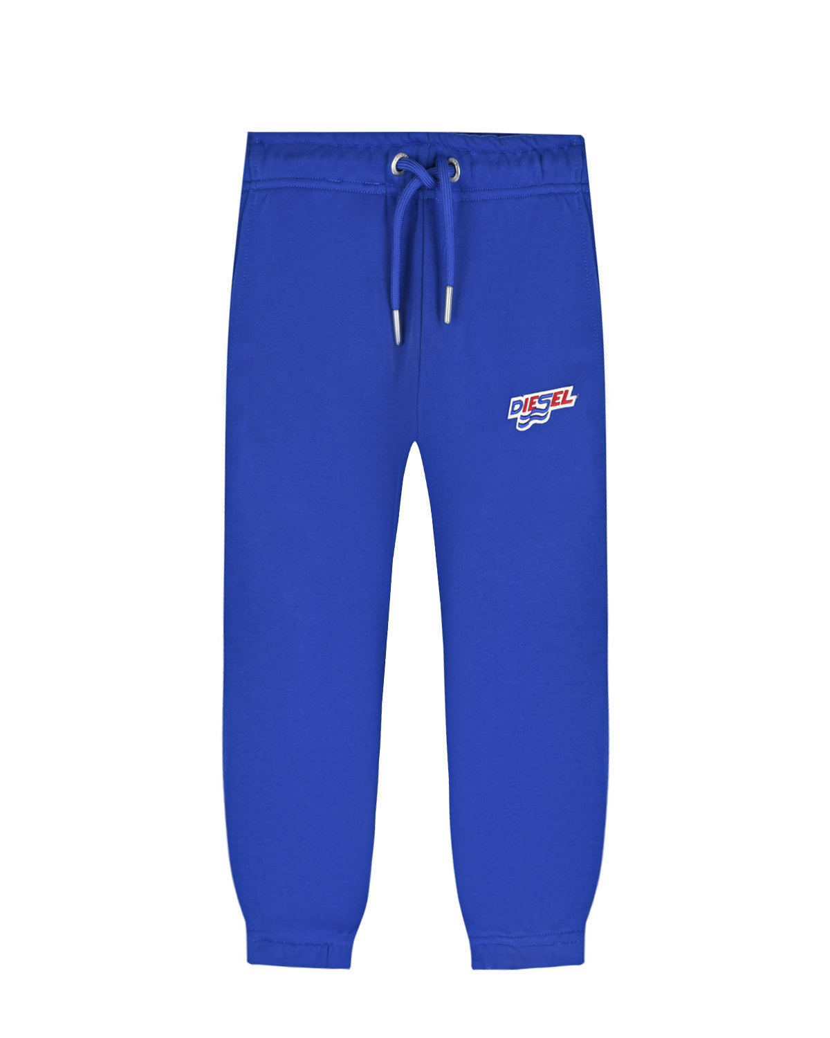 Синие спортивные брюки с вышитым лого