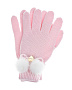Розовые перчатки с белыми помпонами
