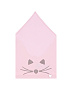 Розовая косынка с принтом "кот"