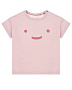 Розовая футболка с принтом "смайлик"