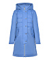 Голубое стеганое пальто с капюшоном