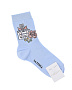 Голубые носки с принтом "Парфюм и цветы"