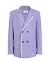 Фиолетовый двубортный пиджак с белым кантом