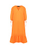 Оранжевое платье с асимметричной юбкой