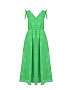 Зеленое платье без рукавов
