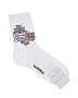 Белые носки с принтом "Парфюм и цветы"
