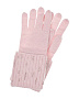 Розовые перчатки из кашемира с кристаллами Swarovski