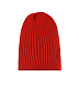 Красная шерстяная шапка с отворотом