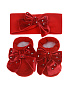 Подарочный набор: повязка и пинетки, красный